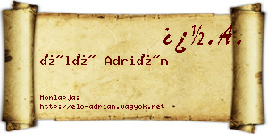 Élő Adrián névjegykártya
